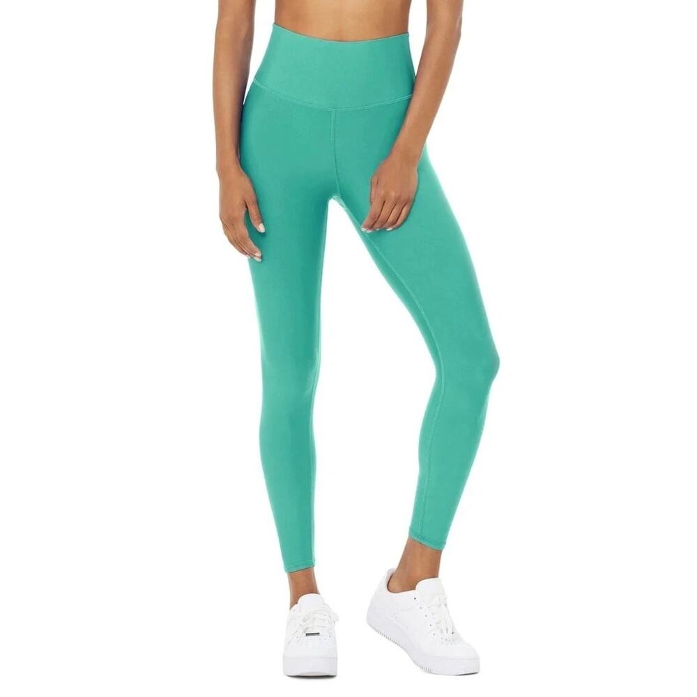 Alo Yoga 7/8 High-Waist Legging Ocean Teal Sports Gym Yoga Workout Sz S